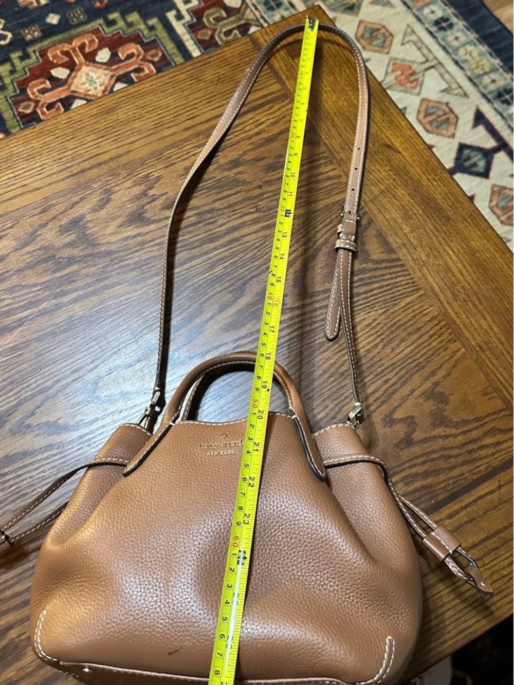 kate spade Brown Leather Mini Satchel with Crossbody Strap Dumpling Bag - Picture 5 of 6